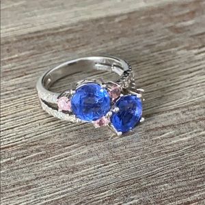 Hardly worn sterling silver blue topaz ring